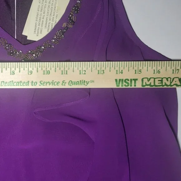 M M Couture Womens Beaded V - Neck Lined Tank Top New with Tags Size Small - Picture 14 of 15